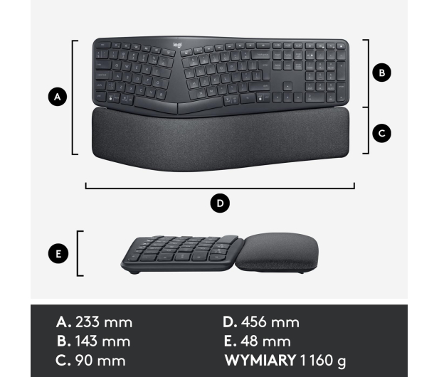 LOGITECH Klawiatura Ergo K860 US Graphite 920-010108 - 640461 - zdjęcie 17